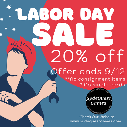 20% off everything* Labor Day Sale!