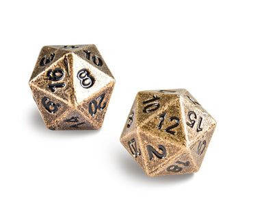 Ultra PRO: Heavy Metal Dice - D20 (2-Dice Set / Antique Bronze)