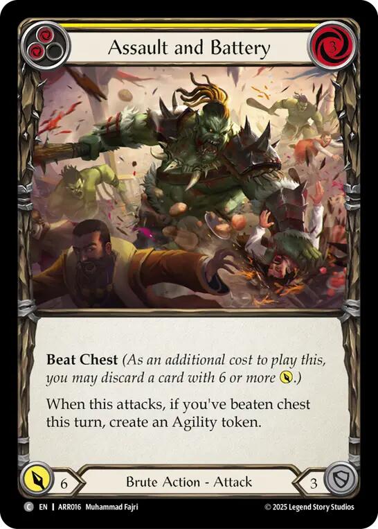 Assault and Battery (Yellow) [ARR016] (Armory Deck: Rhinar)