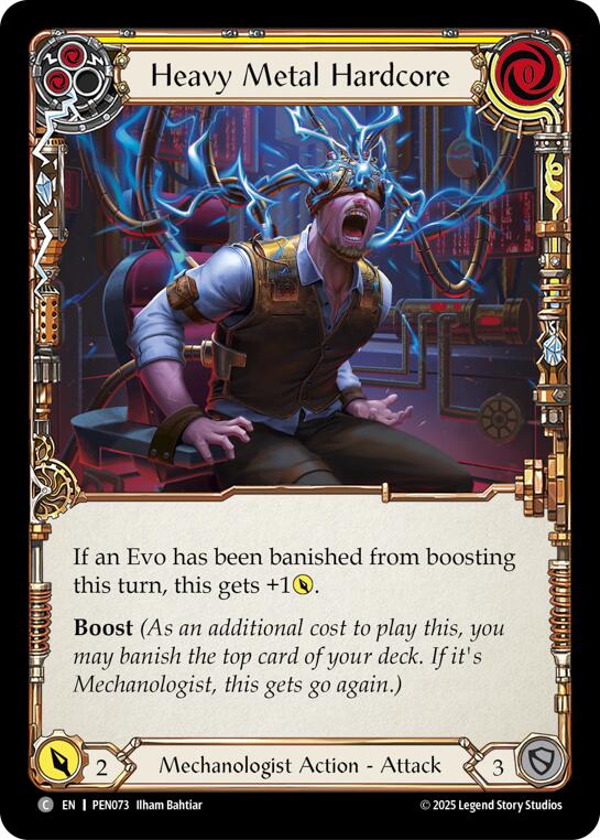 Heavy Metal Hardcore (Yellow) (Rainbow Foil) [PEN073] (Compendium of Rathe)  Rainbow Foil