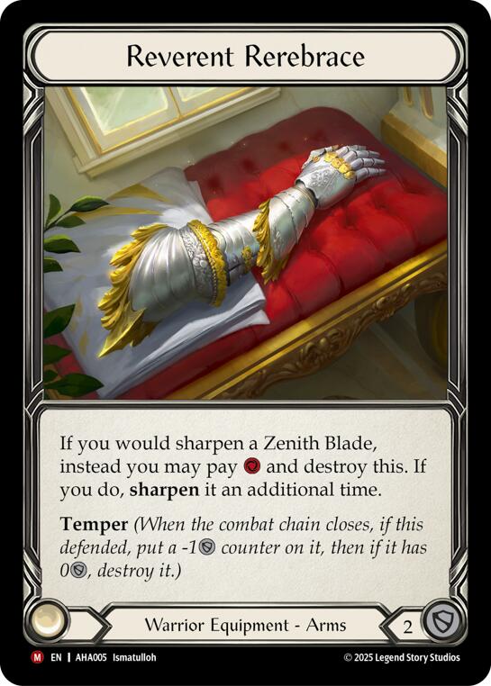 Reverent Rerebrace [AHA005] (Armory Deck Origins: Hala)  Rainbow Foil