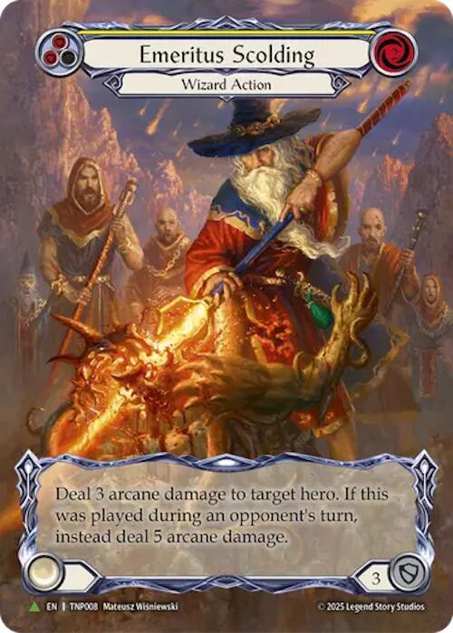 Emeritus Scolding (Yellow) (Marvel) [TNP008] (Promo)  Rainbow Foil
