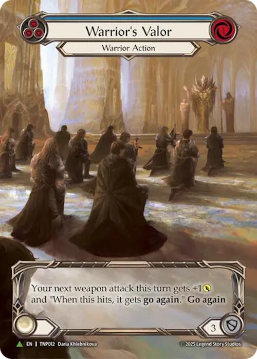 Warrior's Valor (Blue) (Marvel) [TNP012] (Promo)  Rainbow Foil
