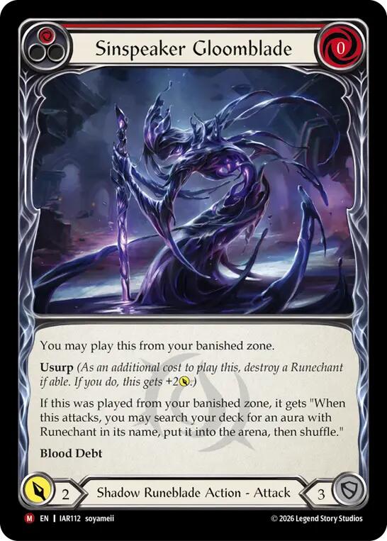 Sinspeaker Gloomblade (Red) [IAR112] (Usurp the Shadow Throne)