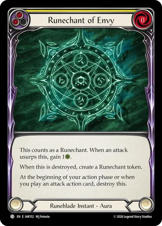 Runechant of Envy (Yellow) [IAR152] (Usurp the Shadow Throne)