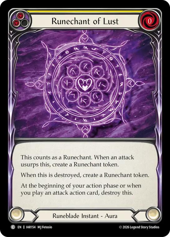 Runechant of Lust (Yellow) [IAR154] (Usurp the Shadow Throne)