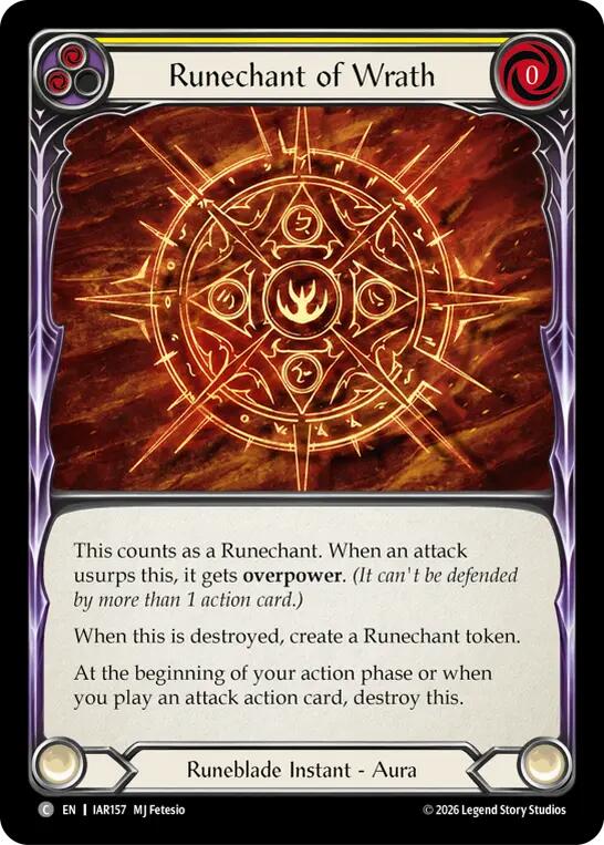 Runechant of Wrath (Yellow) [IAR157] (Usurp the Shadow Throne)