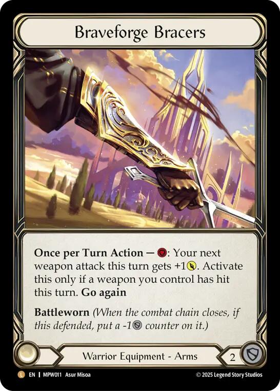 Braveforge Bracers [MPW011] (Mastery Pack Warrior)  Rainbow Foil