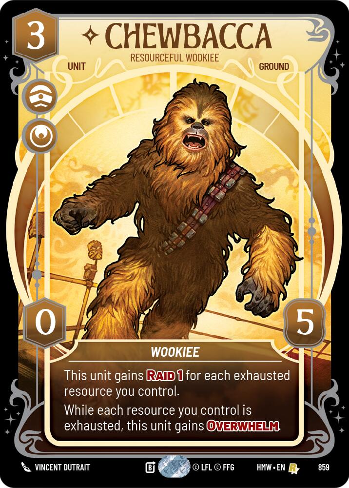 Chewbacca - Resourceful Wookiee (859) (Prestige Foil) (859) [Homeworlds]