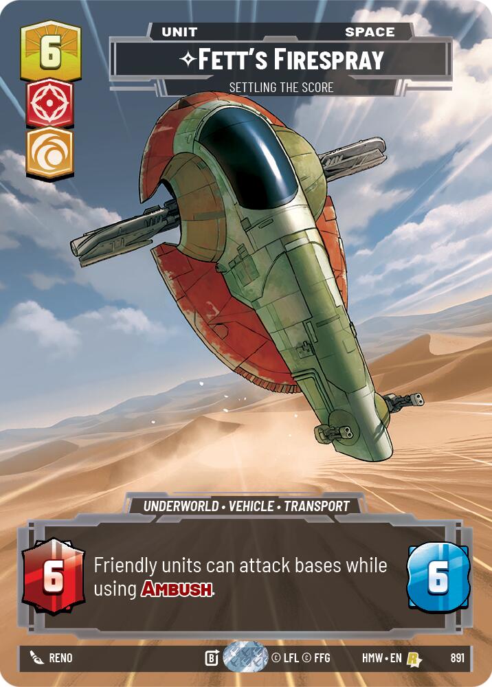 Fett's Firespray - Settling the Score (891) (Prestige Foil) (891) [Homeworlds]