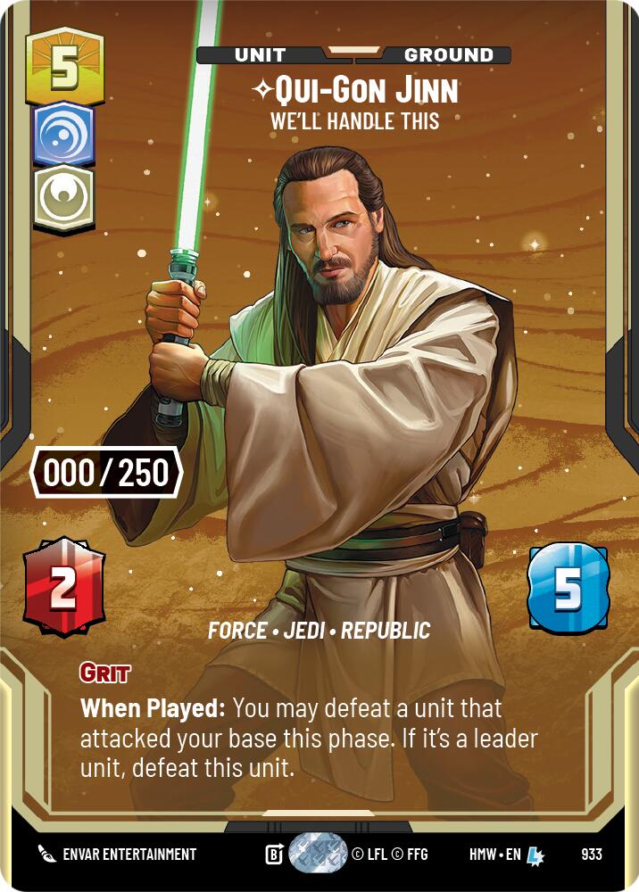 Qui-Gon Jinn - We'll Handle This (933) (Serialized) (933) [Homeworlds]