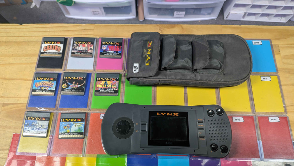 Atari Lynx console and games