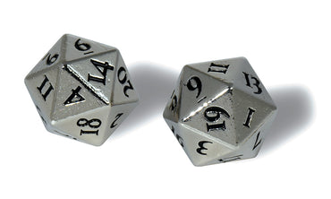 Ultra PRO: Heavy Metal Dice - D20 (2-Dice Set / Chrome)