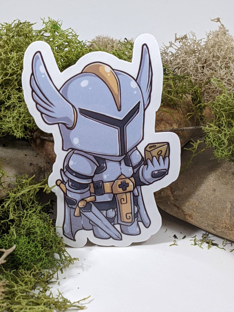 Chibi Paladin Hit Dice Waterproof Sticker - 2.5"