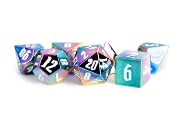 Rainbow Aegis 16mm Aluminum Plated Acrylic Poly Dice Set