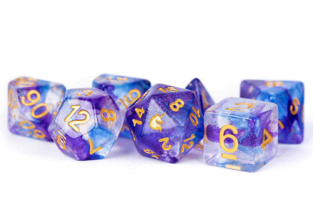Unicorn Resin Polyhedral Dice Set