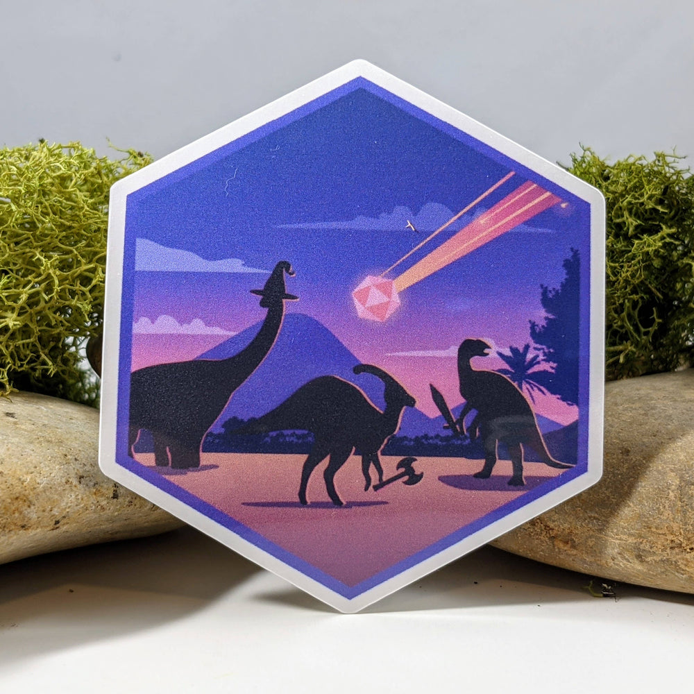 DnD Team Kill Event Meteor Dinosaur Sticker - 2.5"