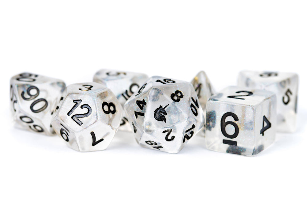 Unicorn Resin Polyhedral Dice Set - Unicorn Ice