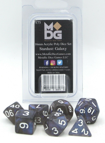 Stardust Acrylic Polyhedral Dice Set Galaxy 175
