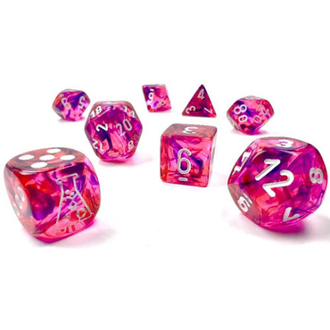 Chessex 7-Set Tube Lab Dice Nebula - Black Light Special w/White