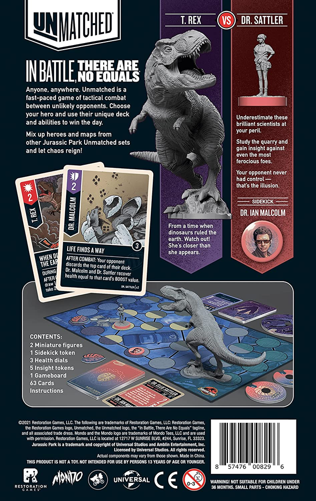 Unmatched Jurassic Park Sattler vs T-Rex