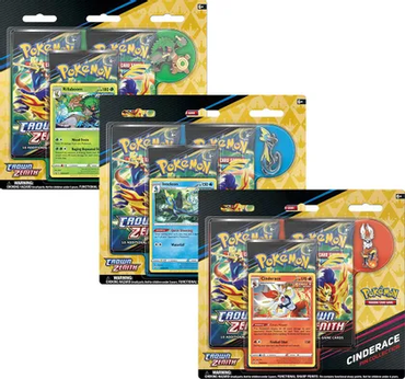 Pokemon TCG: Crown Zenith Pin Collection (Rillaboom or Cinderace or Inteleon)